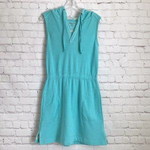 Eddie Bauer Hooded Terrycloth Swimsuit Cover up Dress M Pullover Sleeveless